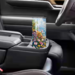 Floral beach tumbler in car cup holder on travel day. Perfect on the go mug.
